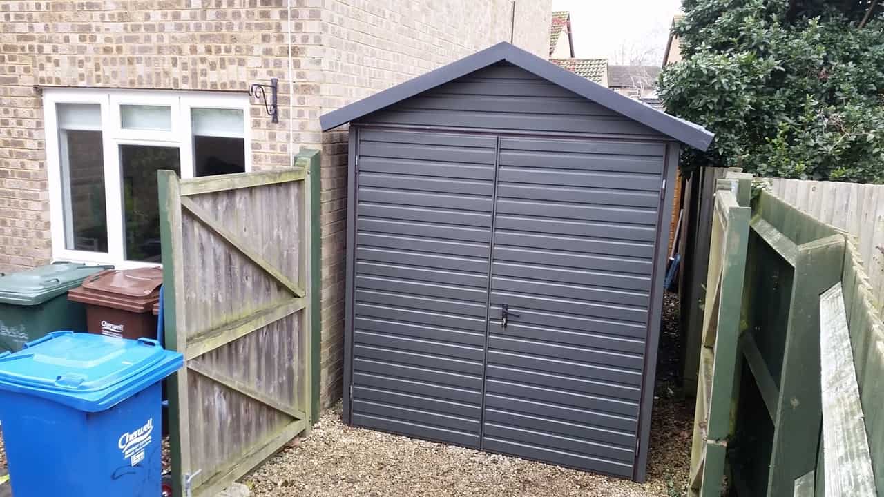 7x13ft Heavy Duty Metal Shed with 2x Double Door secure ...