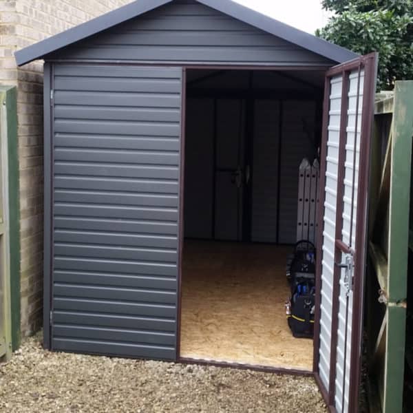 7x13ft Heavy Duty Metal Shed with 2x Double Door | secure ...