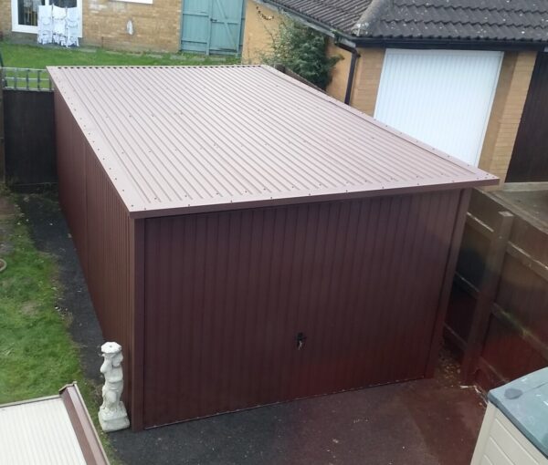 10ft x 17ft (3m × 5m) Quality Garage in Elegant Matt Metallic Brown D8019 Colour